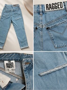 The Ragged Priest Women’s Light Wash Denim Jeans Size 26 Straight Leg High Rise